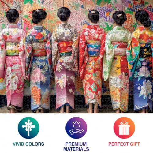 Rompecabezas para adultos Cross & Glory | Kimonos elegantes | Arte cultural japonés | Ejercicio cerebral y decoración para el hogar | Piezas de 2 mm de grosor | Poster de referencia incluido | Acabado satinado | Edad mínima: 14 años miniatura 5