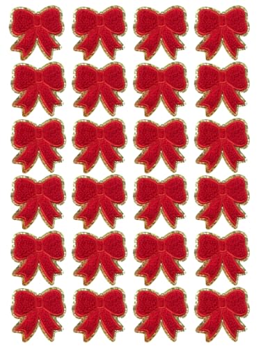 Écussons chenille nœud rouge pour sac à dos fille et vestes - 2