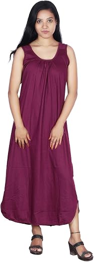 Rylie Women's Cotton Fabric Long Nighty Slip/Chemise Slip-Cotton Full Length Camisole for Women - Long Innerwear Petticoa...