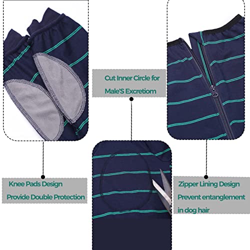 Image of Dog Recovery Suit, Large Medium Pet Onesie Bodysuit for Shedding, Prevent Licking, Wound Protection, Cone Alternative, Dog Shirt Pajamas (Blue, XXXX-Large)