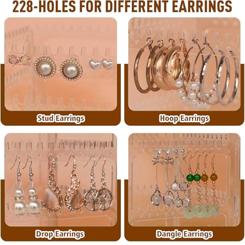 Image of Aliensware 360 Rotating Earrings Stand Holder Jewelry Display Organiser, Jewellery towers, Earrings organiser, earring organizer box, chain organiser Necklaces chain bracelet,vanity-Aliens-Black