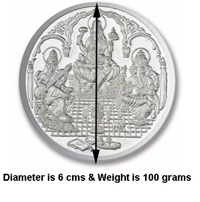 Image of Ananth BIS Hallmarked 999 Silver Purity Coin Ganesha + Lakshmi + Saraswati