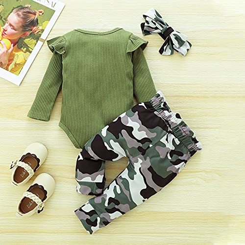 Baby Mädchen Kleidung Neugeborenes Langarm Outfits Plain Romper Top und Floral Hosen Stirnband Bekleidungssets für 0-24 Monate - Image 4