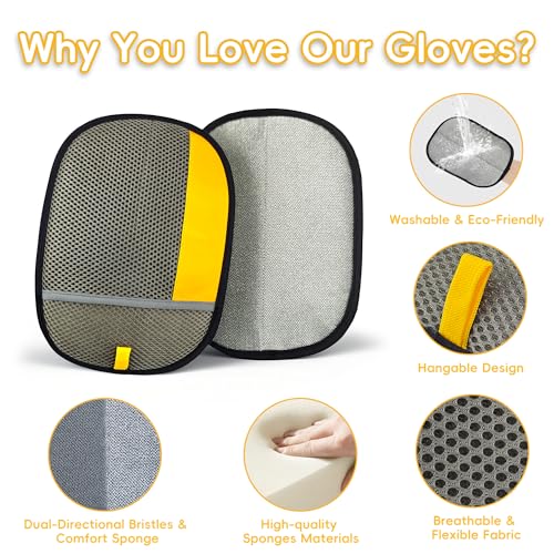 Miniatura 7 de Yosepati Guantes Removedores Pelo Mascotas, Para Quitar El Pelo De Gatos Y Perros, Quitapelos Para Mascotas, Sofá, Alfombras, Ropa Y Asientos De Coche Gris