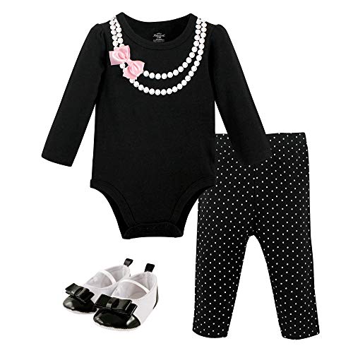 Image of Little Treasure Unisex Baby Cotton Bodysuit, Pant and Shoe Set