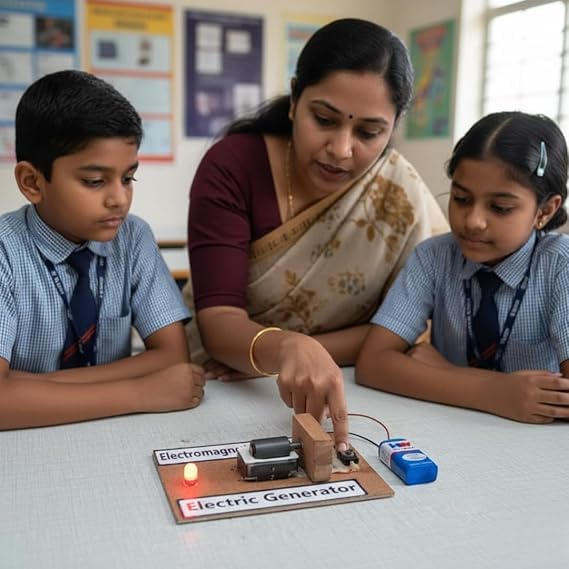 Image of ERH India Faraday's Law of Electromagnetic Induction Physics Project Class 12 Science Working Model Electric Generator AC DC for School Science Project