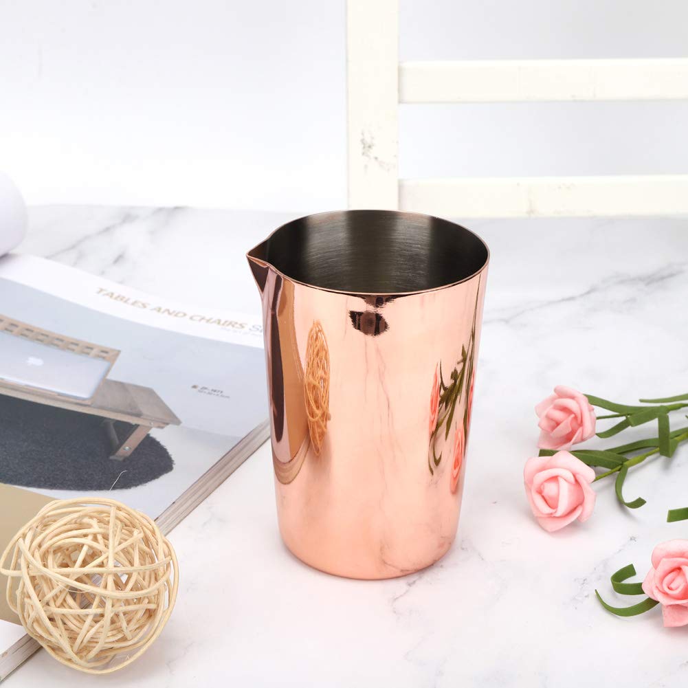 500ml Stainless Steel Cocktail Shaker, Professional Minimalist Drink Mixer Bartender Accessories for Bartending Mixed Drinks (Rose Gold)