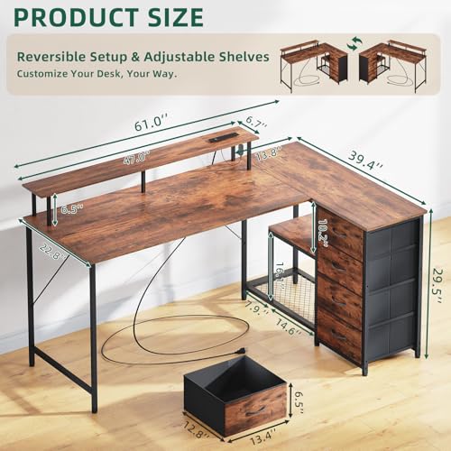 L shaped executive office desk