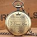 Produktbild GOHHK Klassische Taschenuhr Mein Sohn Customized Design Quarzuhr Bronze Taschenkette Römische Ziffern Display Anhänger Uhr Geburtstagsgeschenke Männer Jungen
