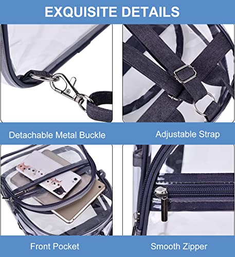 Oraben Clear Backpack, Clear Bag Stadium Approved 12X12X6 Small Transparent Backpacks See Through Bag For Concert Security (Grey, Small) #TOP2