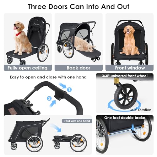 Cochecito para perros ancianos Beberoad R8: remolque de bicicleta seguro y plegable 5
