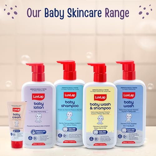 Image of LuvLap Baby Wash & Shampoo 400 ml + Baby Cream 100 gm Combo Set