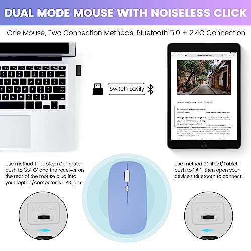 Image of SOPPY Bluetooth Keyboard Case with Mouse for iPad 9th Gen 2021, 8th Gen 2020, 7th Gen 2019 10.2 inch, Air 3 & Pro 10.5 inch, Detachable Wireless Keyboard, Slim Protective Cover, Rechargeable, Purple