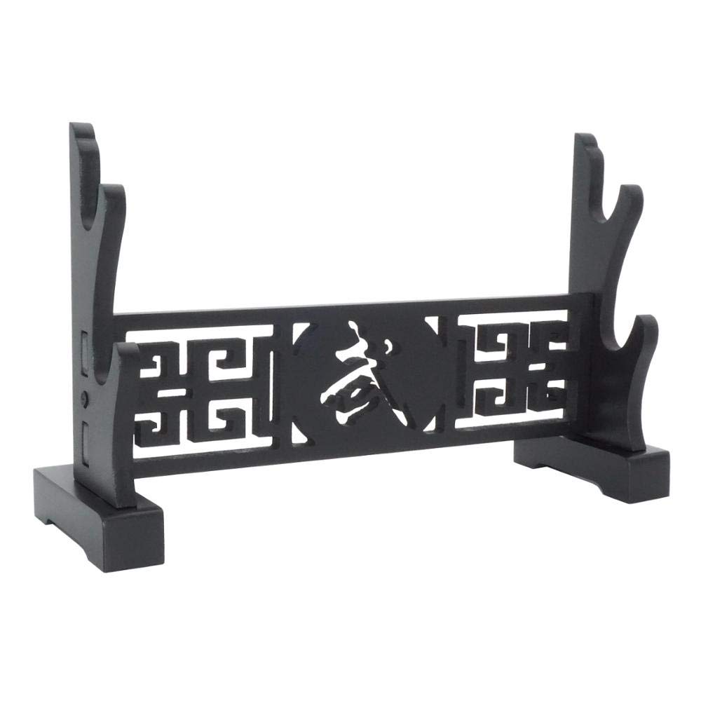 RybdaFDc Sword Holder Rack Stand Horizontal Display Samurai Katana Wakizashi Classical Hollow Out Pattern wu1-3 Tiers Black(2Tier)
