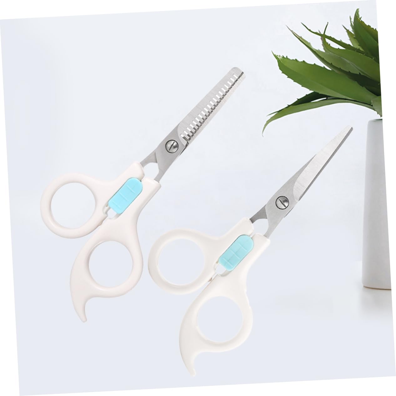 Beavorty 2 Set Taglierina Per Parrucchieri Totale Forbici Bianca 2 Pz*2