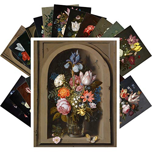Cartes postales vintage de fleurs mortes PIXILUV lot de 24 pour collection
