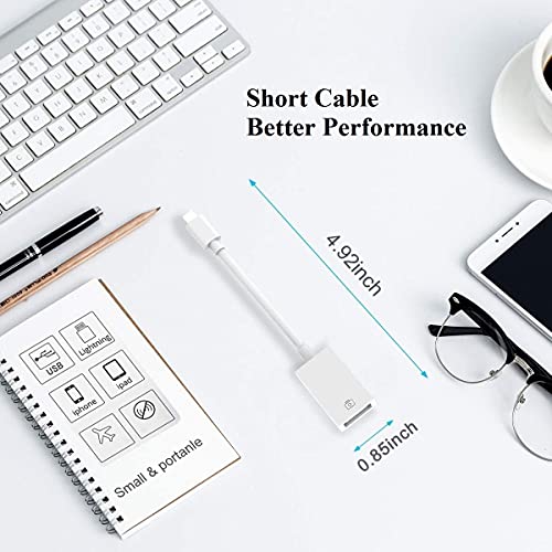 USB C to USB Camera Adapter, [MFi Certified] USB C to Female USB OTG Cable Adapter Compatible with iPhone 15/15 Plus/15 Pro/15 Pro Max iPad Pro to Card Reader Keyboard Mouse USB Flash Drive - Thumbnail 4