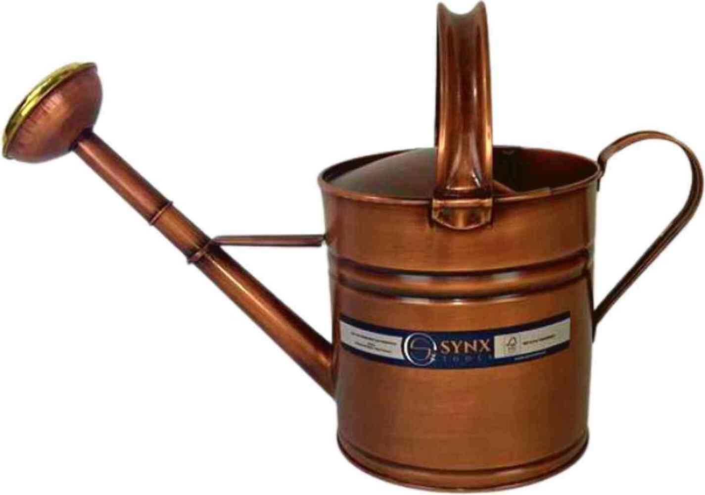 Gießkanne mit Brause aus Kupfer-Metall, 5 Liter, Anthrazit