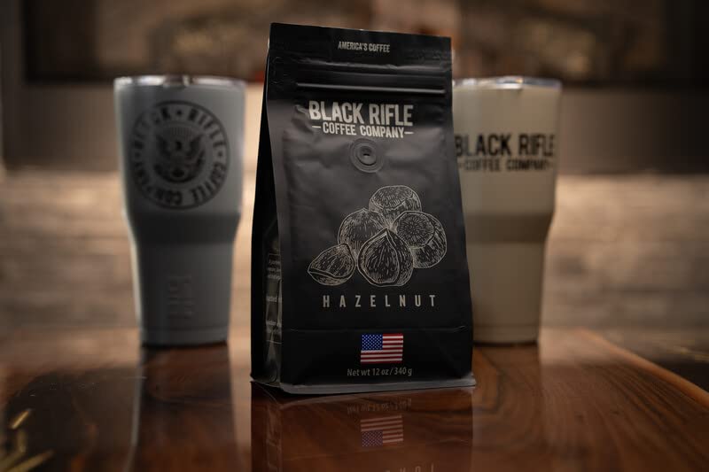 Miniatura 8 de Black Rifle Coffee Company Avellana, bolsa de 12 onzas, café molido tostado medio, mezcla tostada hecha de granos arábigos, granos colombianos y