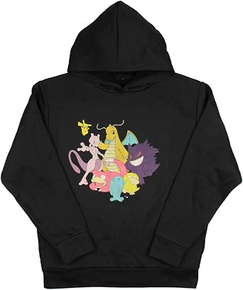 Amazon.com: Pokemon Sudadera con capucha para niños con personajes  favoritos, Negro, XL : Ropa, Zapatos y Joyería