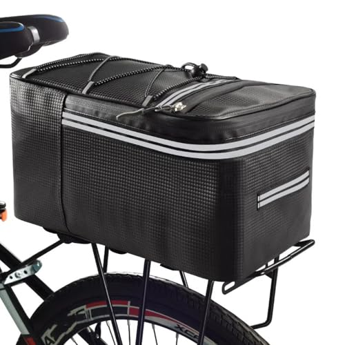 【ABYSTTI】バイクラックバッグ 自転車収納バッグ 12/15L マウンテンバイクテールバッグ 収納ボックス自転車用 大容量 耐久性 アウトドアライディング 15L ブラック