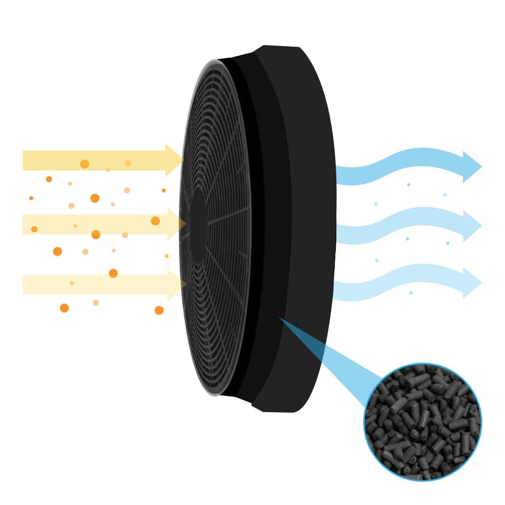 AllSpares© Lot de 2 filtres à charbon actif pour Respekta / Klarstein / Colbe / Bomann 256100 R2 KF 561 / DU 612/620/621 / MIZ 0023 / MIZ0023