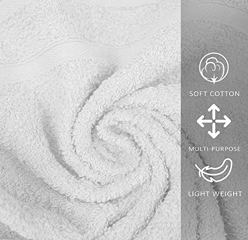 Textila Cotton Hand Towels - Pack Of 3 - White Color - 16X27 Inches - Soft And Absorbent Towels For Bathroom, Kitchen, And Gym. #TOP3