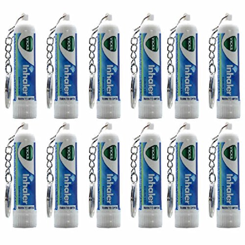 Vicks Inhaler (12 Sticks Wholesale Pack) Nasal Decongestant VapoInhaler with Keychain