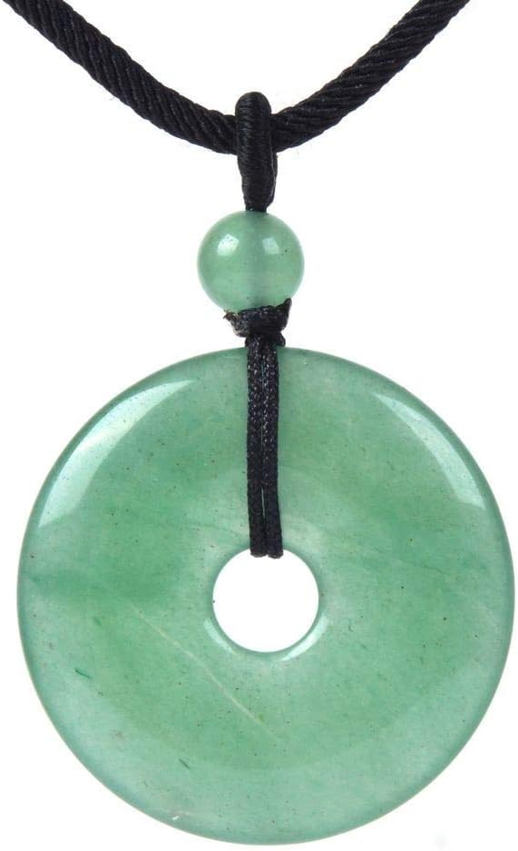 Gemstone 30mm Donut Beads Reiki Chakra Pendant Necklace Handmade Jewelry 22 Inch