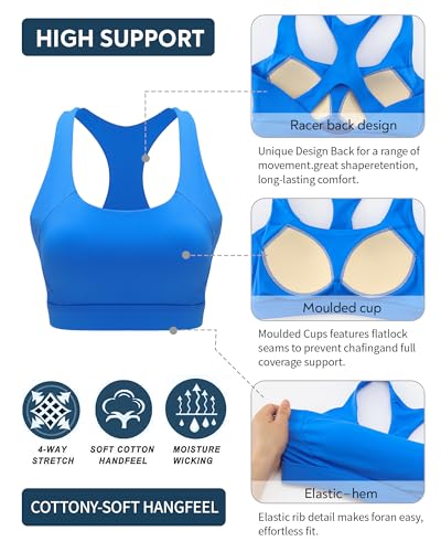 Image of RUNNING GIRL Sports Bras for Women High Support, Adjustable Straps High Impact Racerback Bra with Hook Closure Molded Cup