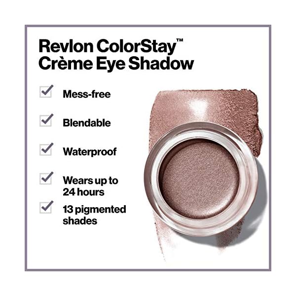 Revlon-Colorstay-Creme-Eye-Shadow-Longwear-Blendable-Matte-or-Shimmer-Eye-Makeup-Creme-Brulee-705 Revlon Crème Eyeshadow, ColorStay 24 Hour Eye Makeup, Highly Pigmented Cream Formula in Blendable Matte & Shimmer Finishes, 705 Crème Brûlée, 0.18 Oz