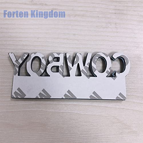 Image of 1PC Metal Word Cowboy Edition Car Truck 3D Letter Emblem Badge Sticker Decal (Chrome and Black)