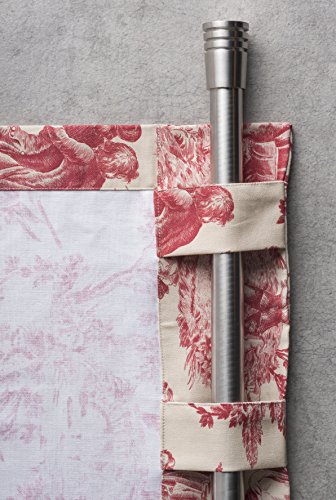 Maison D' Hermine Curtains 100% Cotton Easter Single Panel Curtain 50 Inch X 108 Inch Easy Hanging With A Rod Pocket & Loop For Bathroom, Coffee Shop & Living Rooms, The Miller - Red - Spring/Summer #TOP4