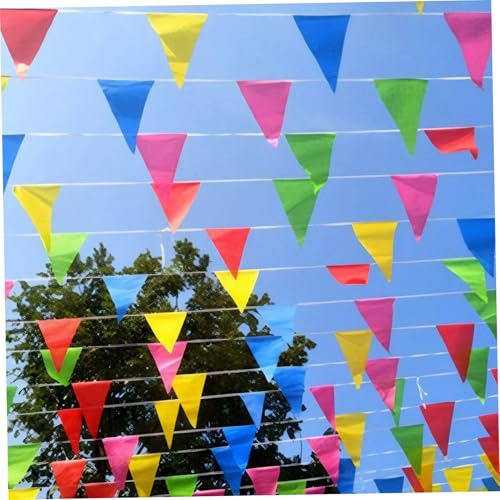 Banderas triangulares coloridas de 328 pies para fiestas de carnaval 2