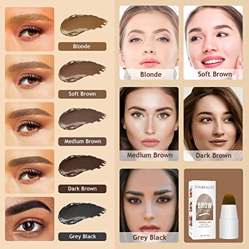 Eyebrow Stamp Stencil Kit, Eye Brow Stamping And Shaping Kit, One Step Brow Stamp Kit With 10 Reusable Perfect Eyebrow Stencils, 2 Eyebrow Brushes, Long-Lasting Waterproof Eyebrow Makeup(Blonde) #TOP5