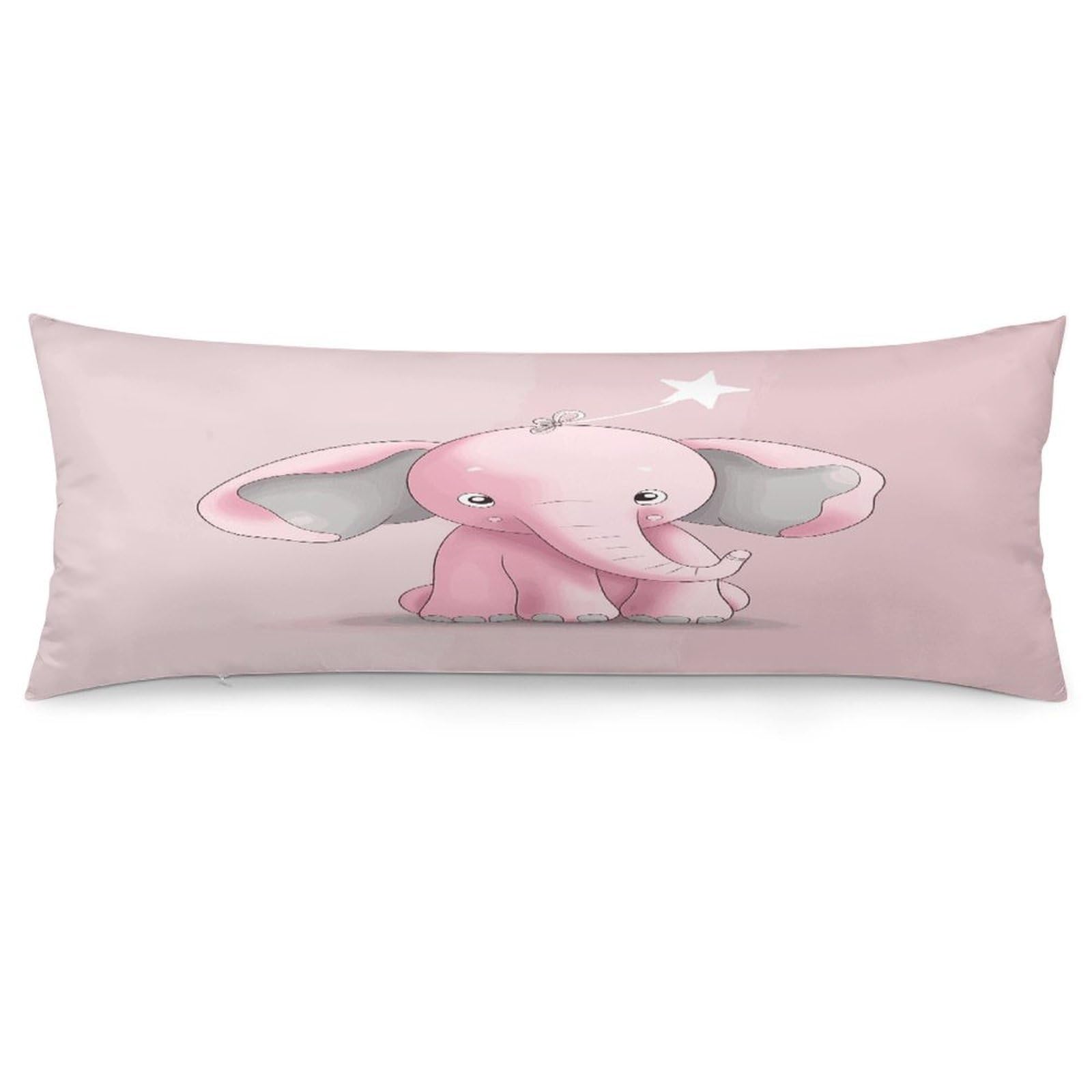Pink Elephant Throw Pillow Cover Soft Lumbar Pillow Covers with Zipper Breathable Rectangular Cushion Case Polyester Pillow Case Decorative Body Pillow Cover for Couch Bed