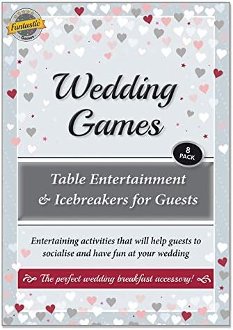 Wedding Games - Table Entertainment and Icebreakers for Guests. Entertaining activities that will help guests to socialise and have fun at your reception or wedding breakfast (Up to 8 Tables)