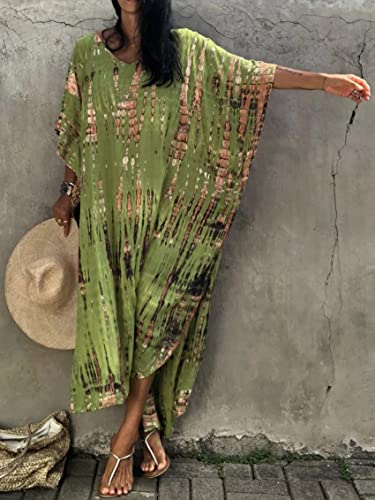 Image of Kaftan Dresses for Women Plus Size Summer Beach Dress with Print and Swim Cover Ups