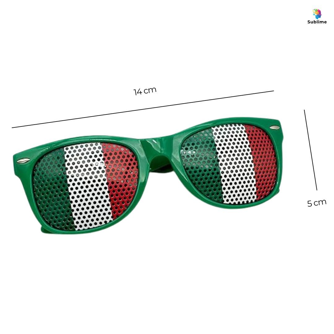 Occhiali da Sole Italia Nazionale Tricolore Tifosi Azzurri 100% Made in Italy