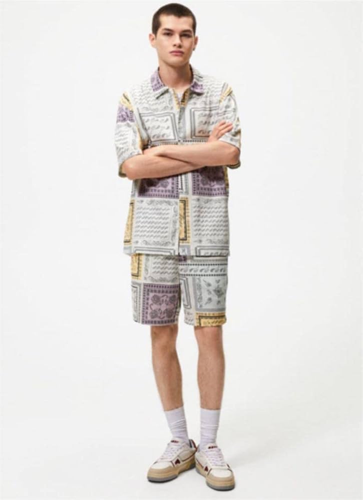 Amazon | ZARA バンダナプリント シャツ ハーフパンツ セットアップ