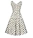 LUOUSE Women Retro Back V Sleeveless Vintage 1950's Cocktail Party Wedding Dress