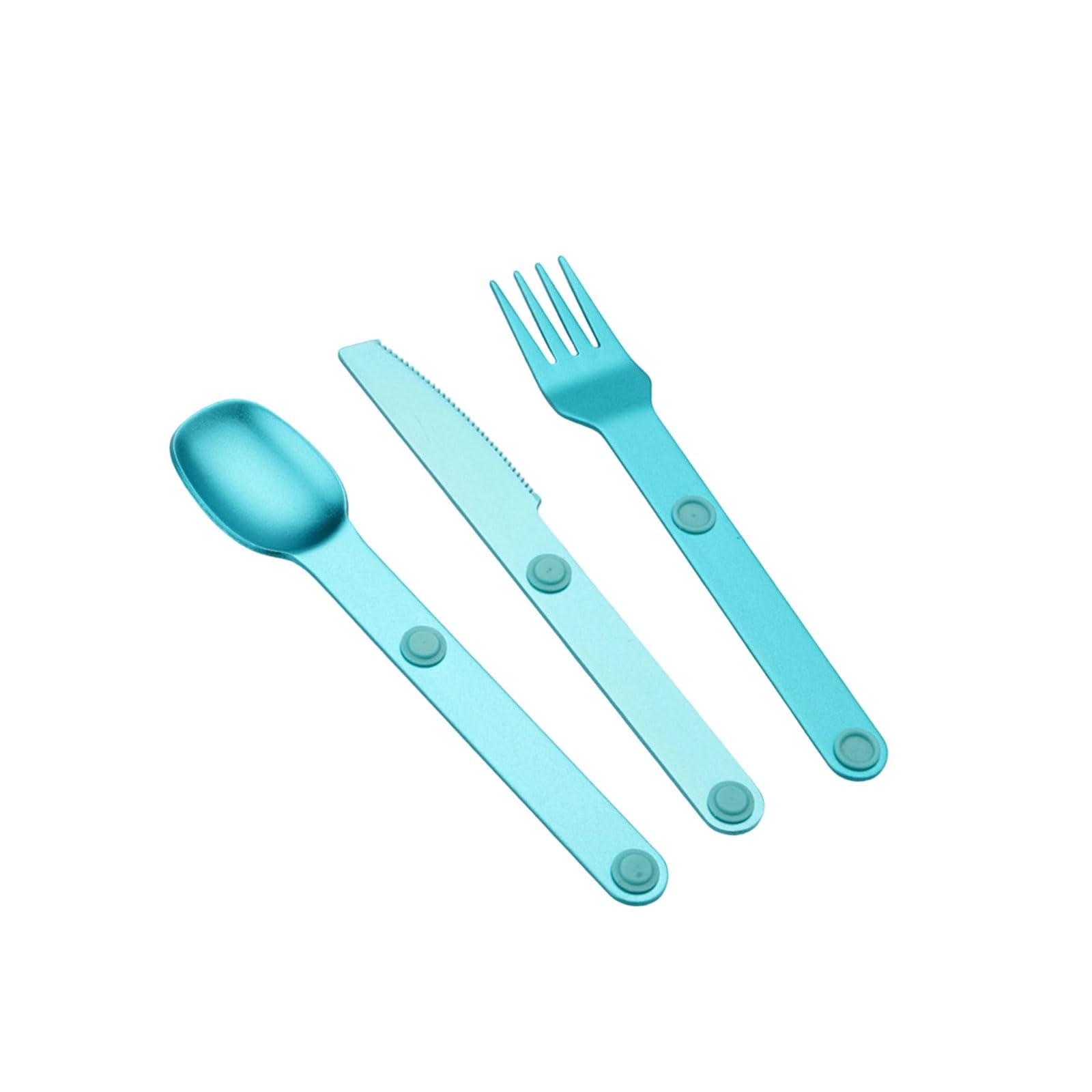 jiingekk Aluminum Cutlery Set 3 Piece Fork Spoon for Backpacking Dishwasher Safe Utensils