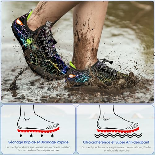 Image of Built-in Heel Grips Water Shoes for Kids Girls Boys Hiking Wide Barefoot Swim Beach Pool Big Kid
