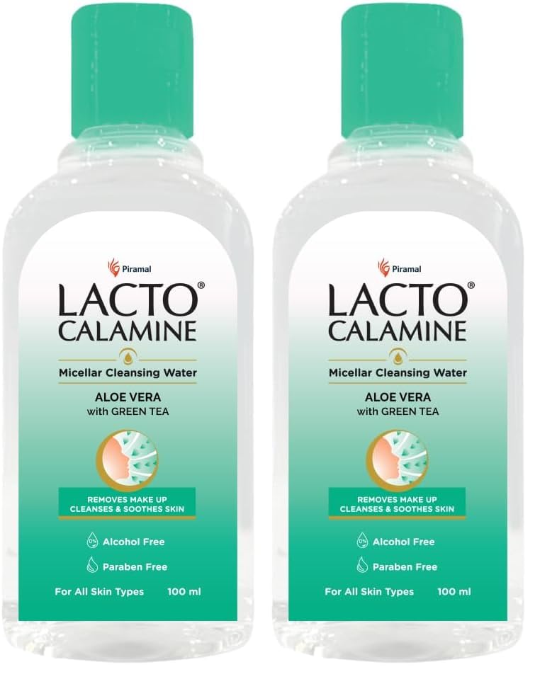 Lacto Calamine Micellar Water Make Up Remover Liquid | 100ml | With Aloe Vera, Green Tea & Niacinamide | Cleansing Water For Face That Removes Make-Up, Excess Oil & Impurities | Alcohol Free-image-37