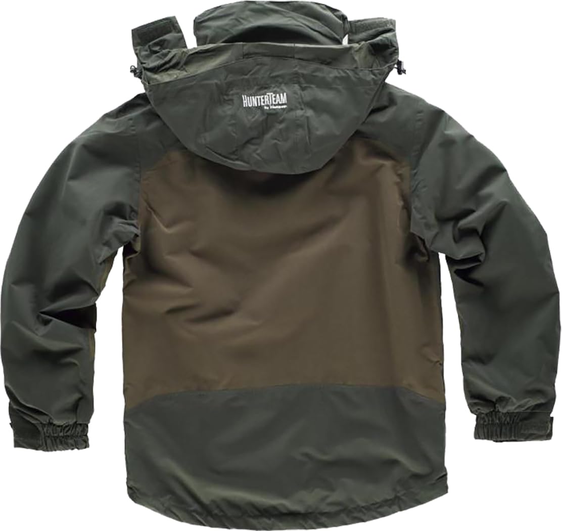 Work Team Chaqueta impermeable combinada, con 2 bolsillo laterales, con capucha. HOMBRE Verde Bosque+Verde Oliva M