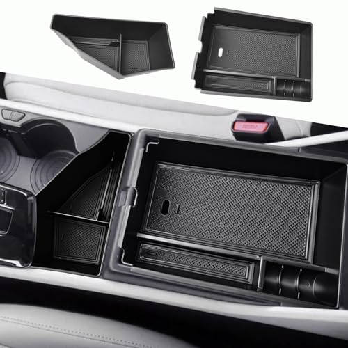 HGWEI 2 Pack Center Console Organizer Compatible with 2023-2026 Kia Sportage Hybrid/Plug-in Hybrid Middle Armrest Storage Box Insert Tray Accessories (Edition with Electronic Transmission ONLY), Black