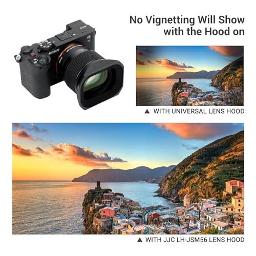 Image of JJC Metal Square Lens Hood for Sigma 56mm f /1.4 DC DN Contemporary Lens | Replaces Sigma LH-582-01 Lens Hood, No Vignetting, with Protective Hood Cap, Not Affect The Use of 55mm Filter