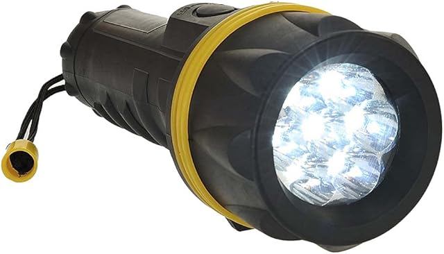 Portwest 7 LED Rubber Torch , Size: One Size, Colour: Yellow/Black, PA60YBR