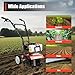 Gas Power Tillers, 52CC 2-Stroke Gas Powered Hand Rotary Cultivator Rototiller 1700W Garden Farmyard Tiller Cultivator with Adjustable Wheels for Ploughing Furrowing Tilling & Weeding (Red)