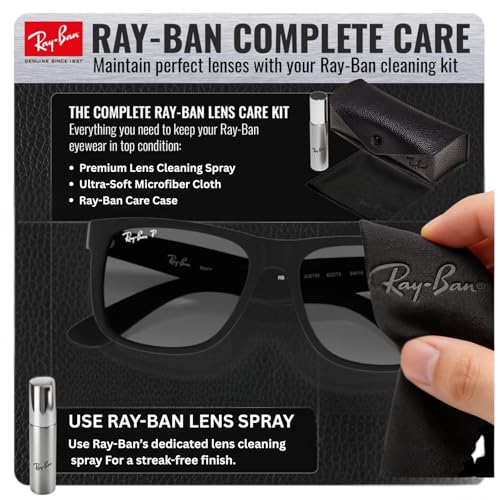 Image of Ray-Ban RB4165 JUSTIN CLASSIC Square Shape Sunglasses for Men with Official Eyewear Kit